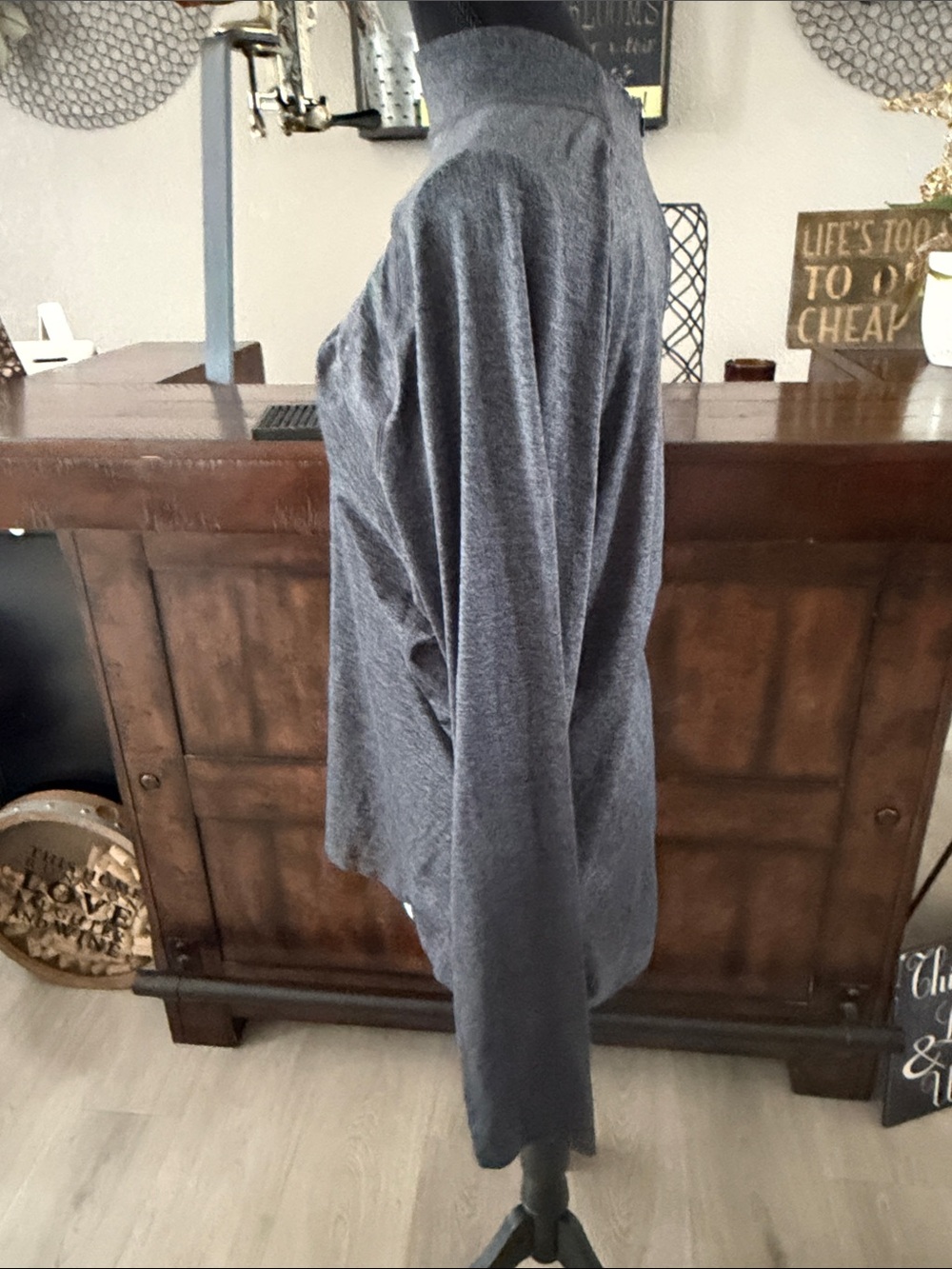 Men's Rabbit Long Sleeve Half-Zip Performance Pullover - Gray - Picture 4 of 12